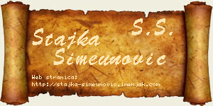 Stajka Simeunović vizit kartica
